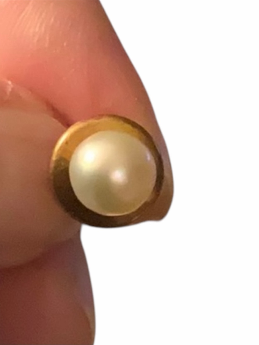 Vintage 14K Gold Pearl Tie Tac Tie Tack Lapel Pin Estate Jewelry